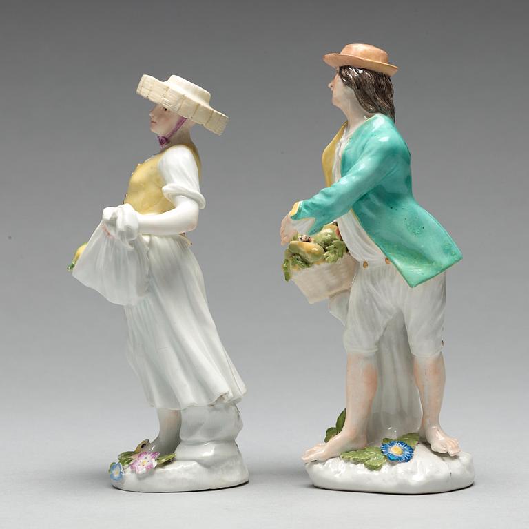 Two Meissen figurines, 18th Century.