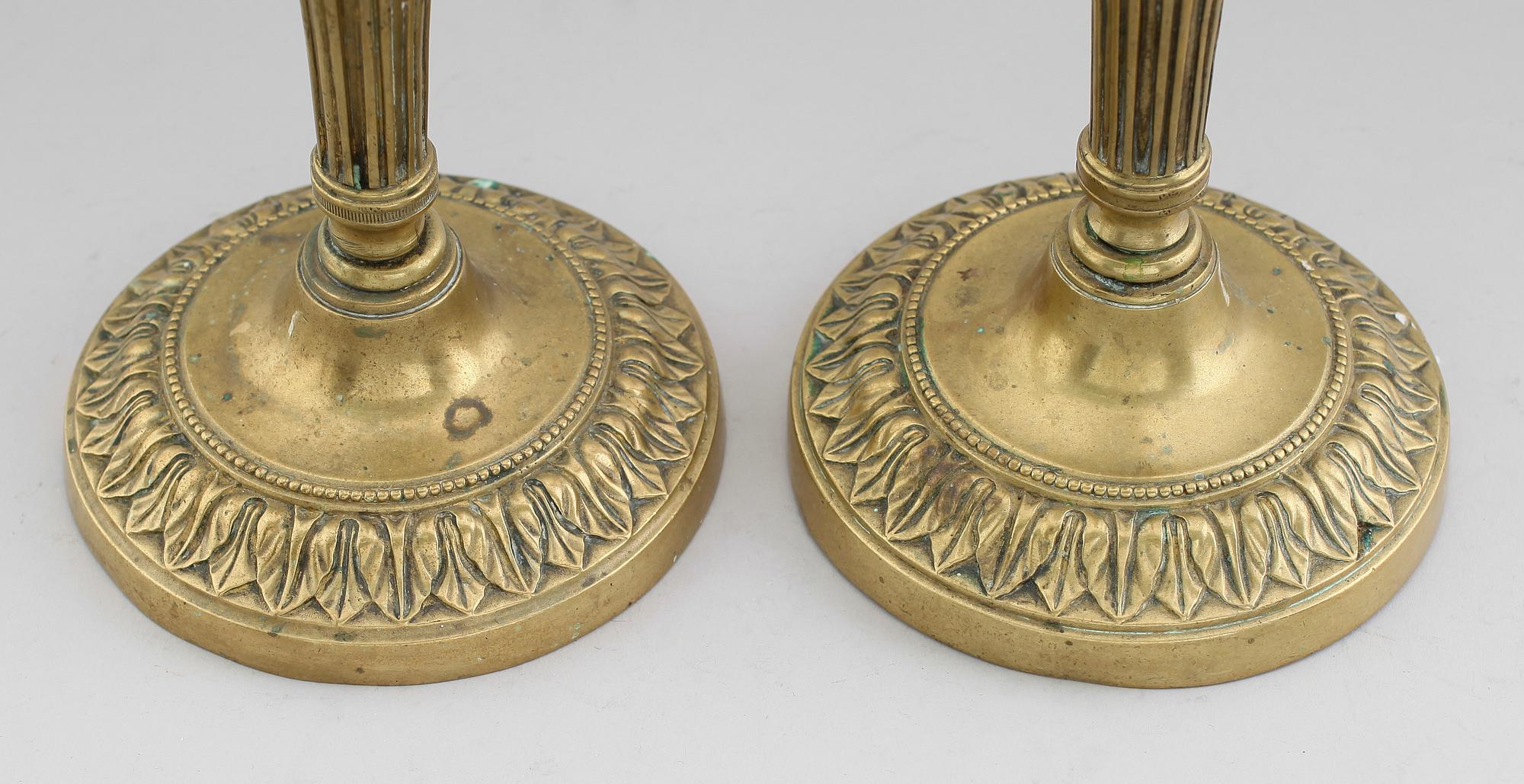 LJUSSTAKAR, 1 par, brons, Louis XVI, 1700-tal.