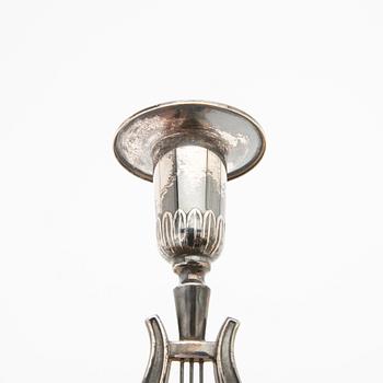 Candlesticks, a pair, Empire style, silver, Ceson Guldvaru Ab, Gothenburg, 1956.