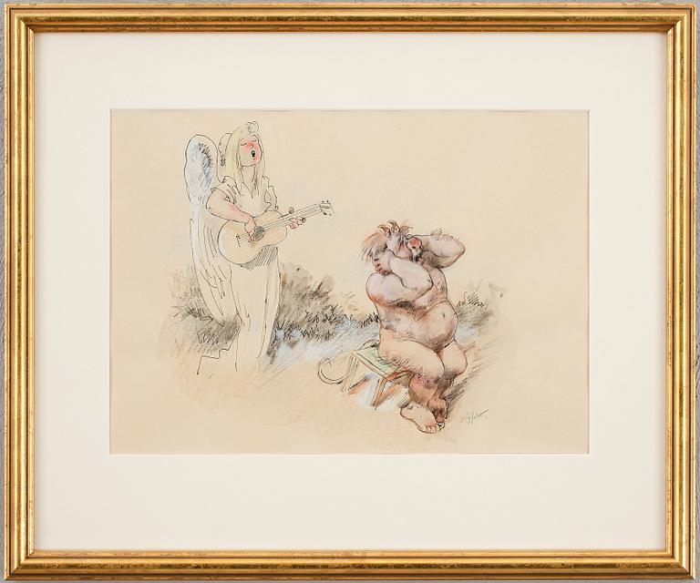 ROBERT HÖGFELDT, blandteknik, signerad.