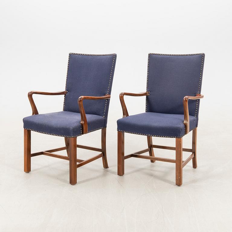 Armchairs, a pair, Fritz Hansen, Denmark, mid-20th century.