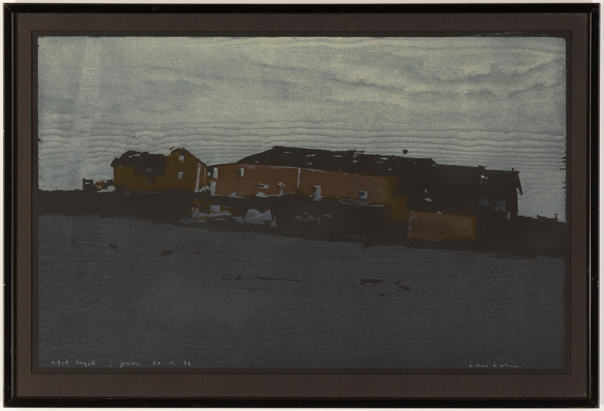 Lars Lerin, wood cut in colours, 1997, signed pt.