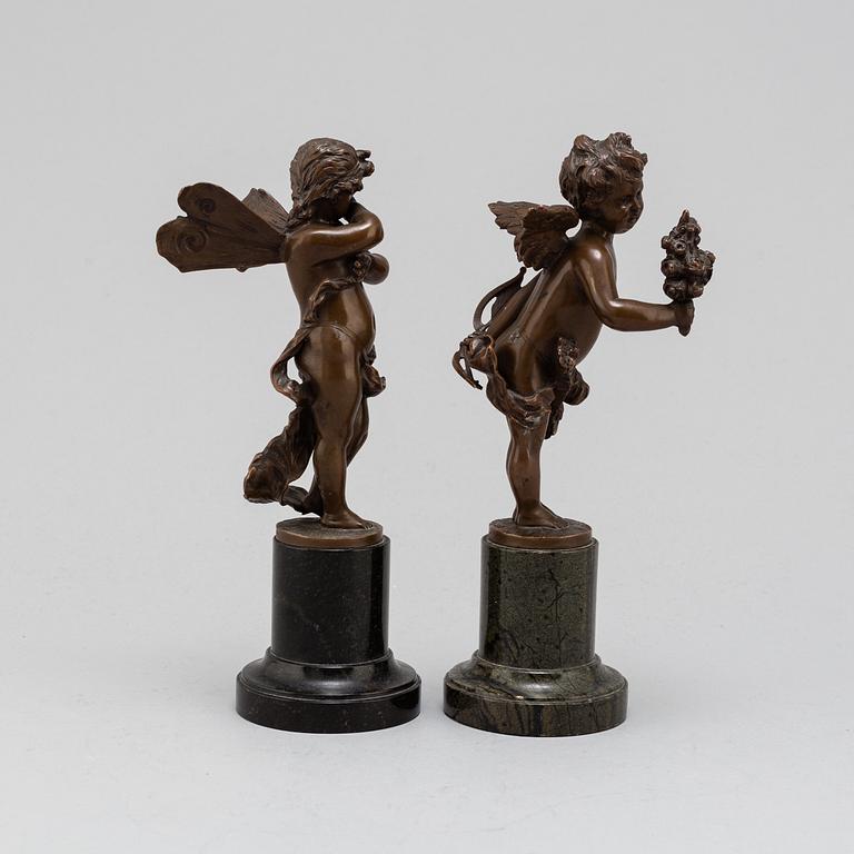 SCULPTURE, a pair, bronze, by Karl Reinert (1870-?).