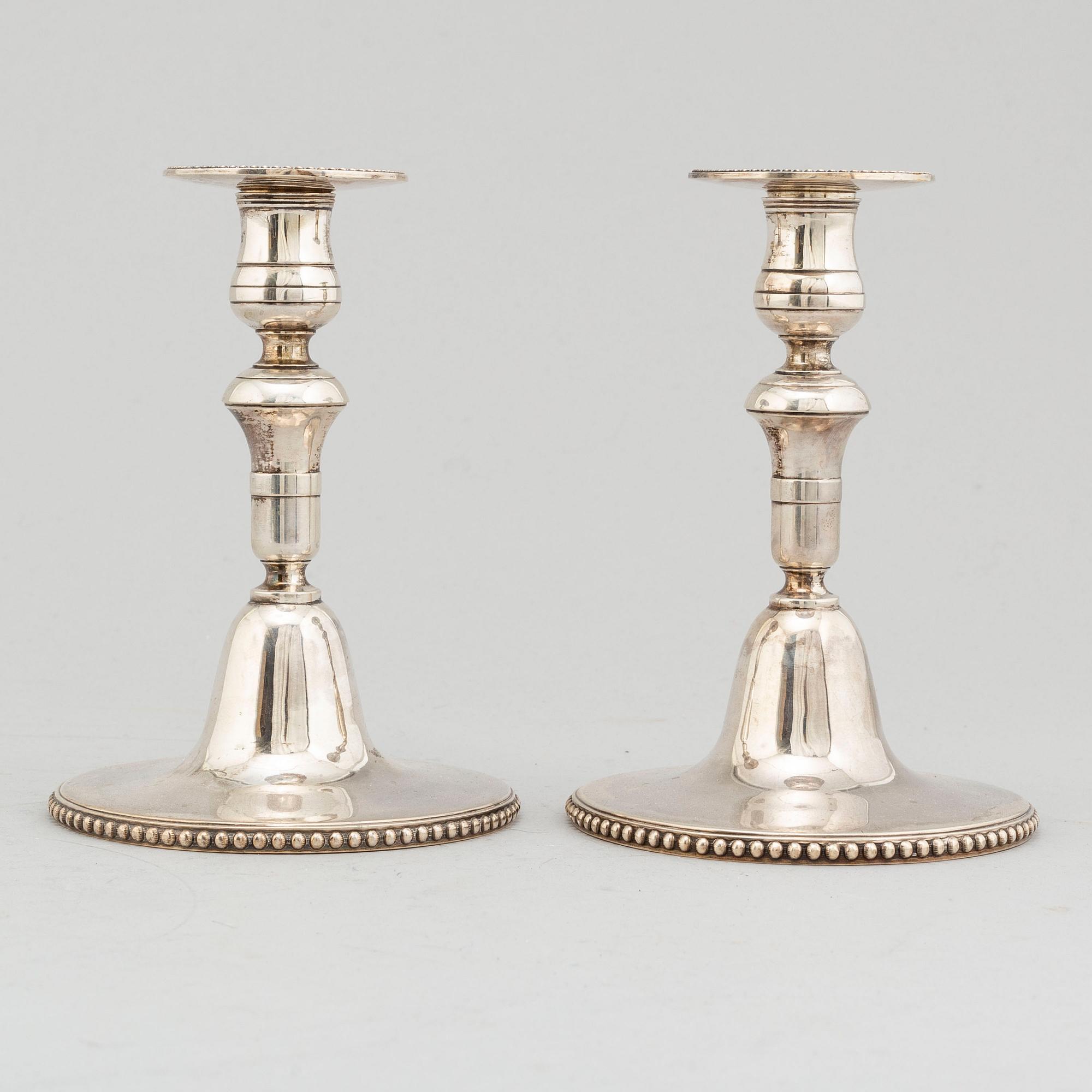 BO GEORG PERSSON, a pair of silver candlesticks, Västerås 1949.