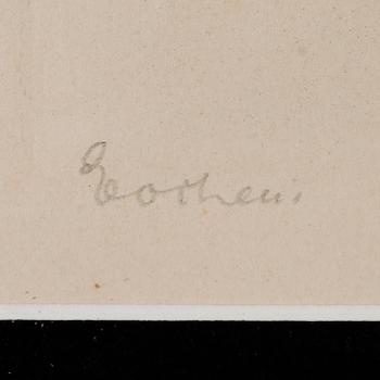 OKÄND KONSTNÄR, litografiskt tryck, otydligt signerad, 1900-talets första hälft.
