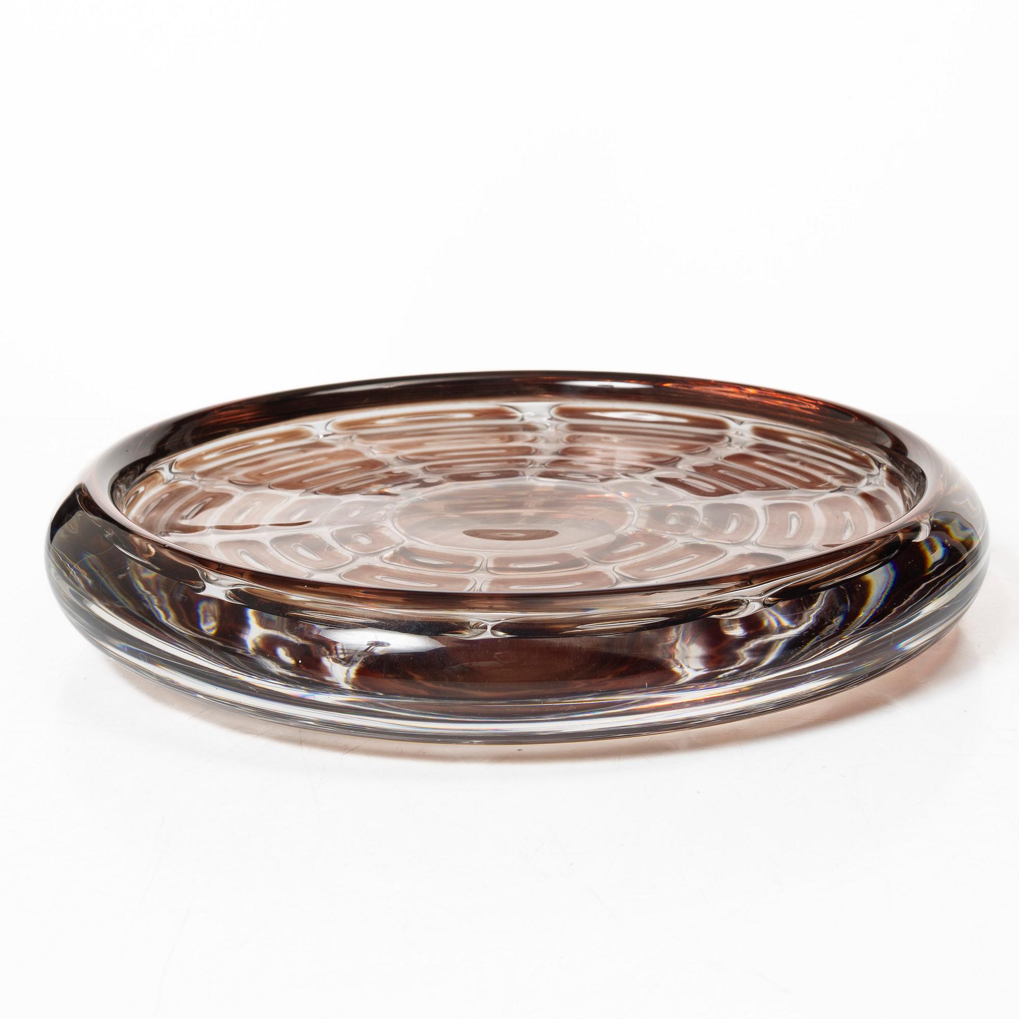 Edvin Öhrström, an ariel glass dish, Orrefors.