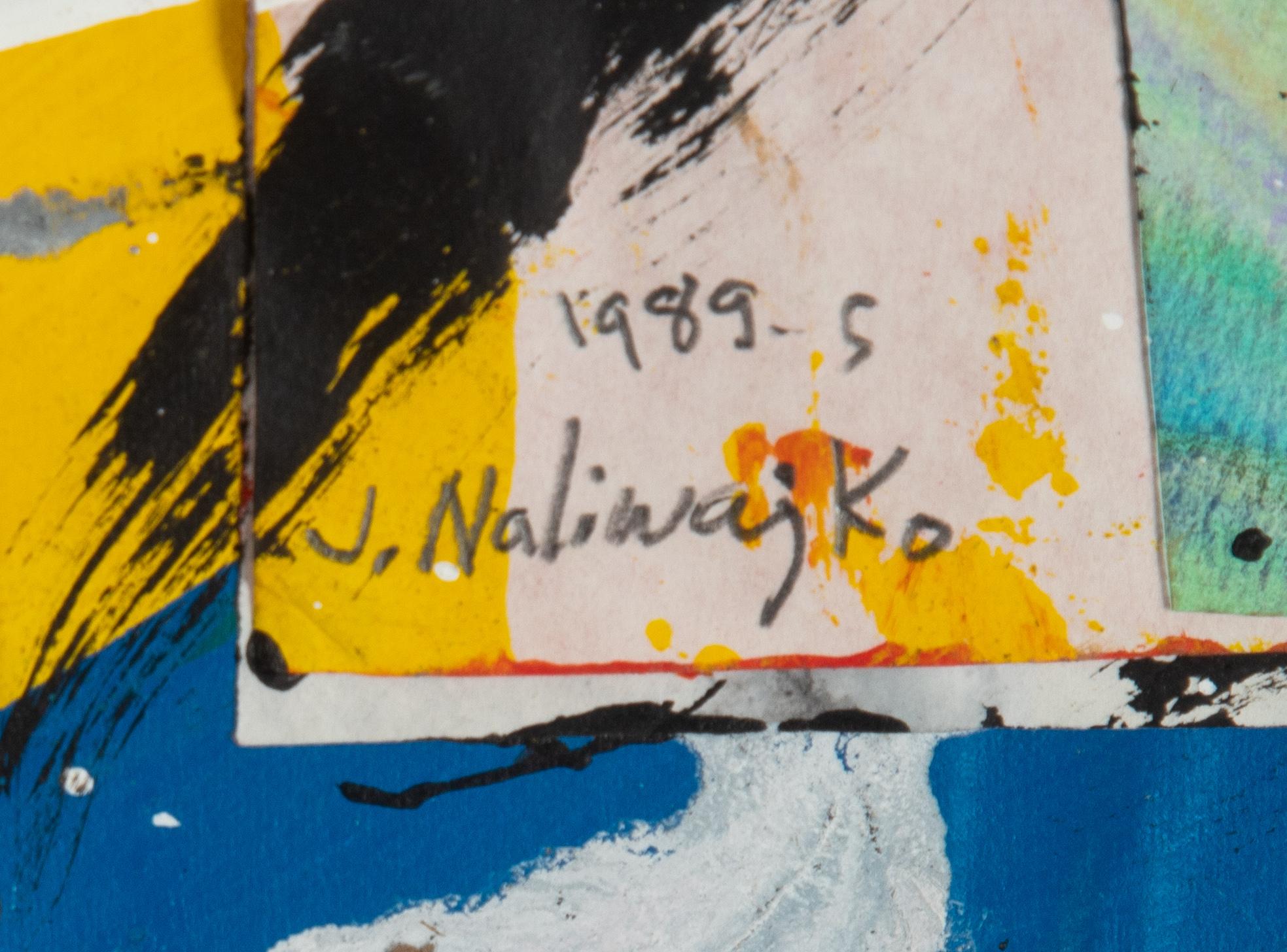 Jan Naliwajko, collage på papper, signerad och daterad 1989.