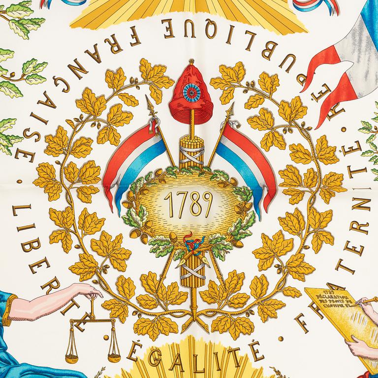 Hermès, scarf, "1789 Liberté Égalité Fraternité".