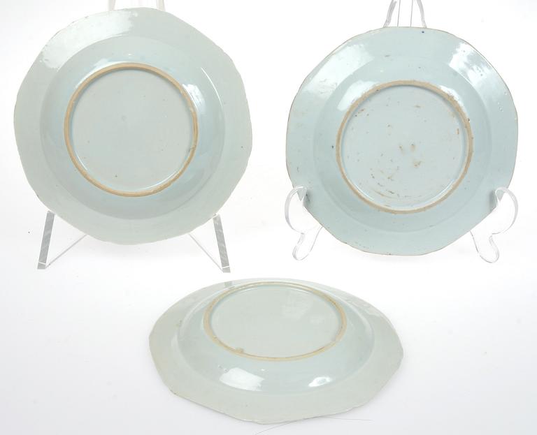 ASSIETTER, 25 st, porslin, Kina, 1700-tal.