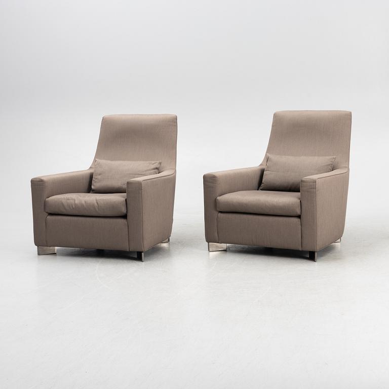 Rodolfo Dordoni, a pair of 'Portofino' armchairs, Minotti, Italy.