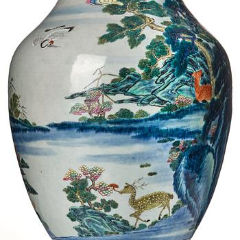 A large famille rose vase, Qing dynasty, circa 1800.