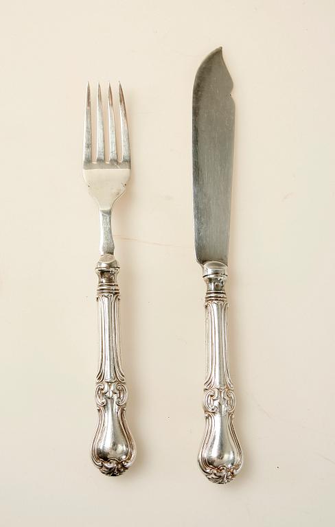 FISKBESTICK, 12 st, nysilver, modell "Olga".