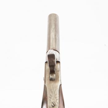 Pocket pistols two pieces, percussion lock, first half / mid 19th century.