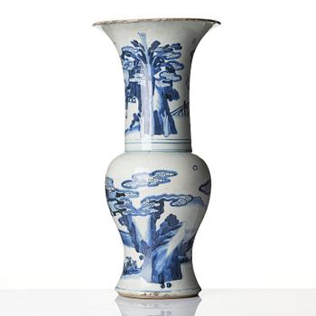 A large blue and white vase, Yenyen, Qing dynasty, Kangxi (1662-1722).