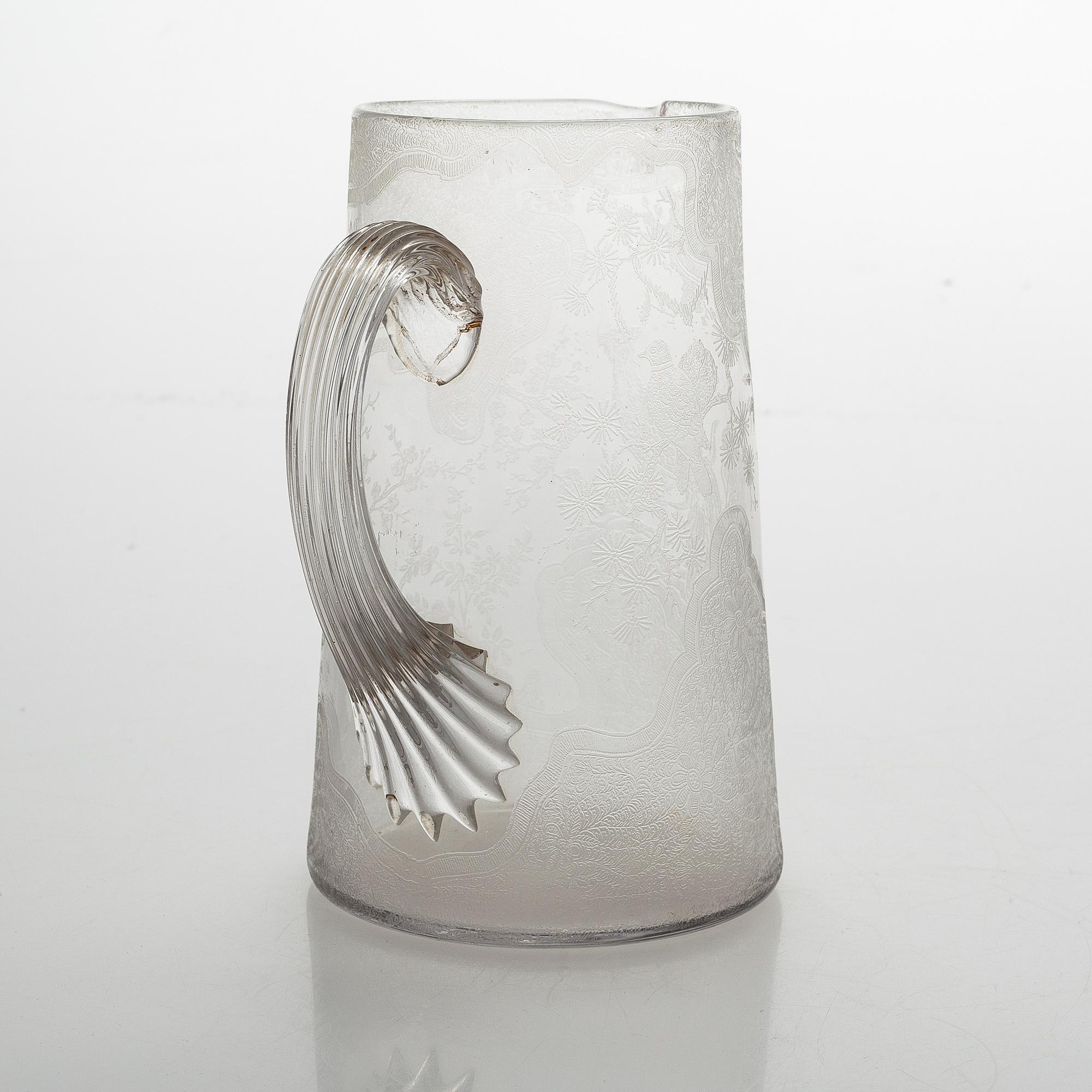 Kanna och 5 dricksglas, glas.