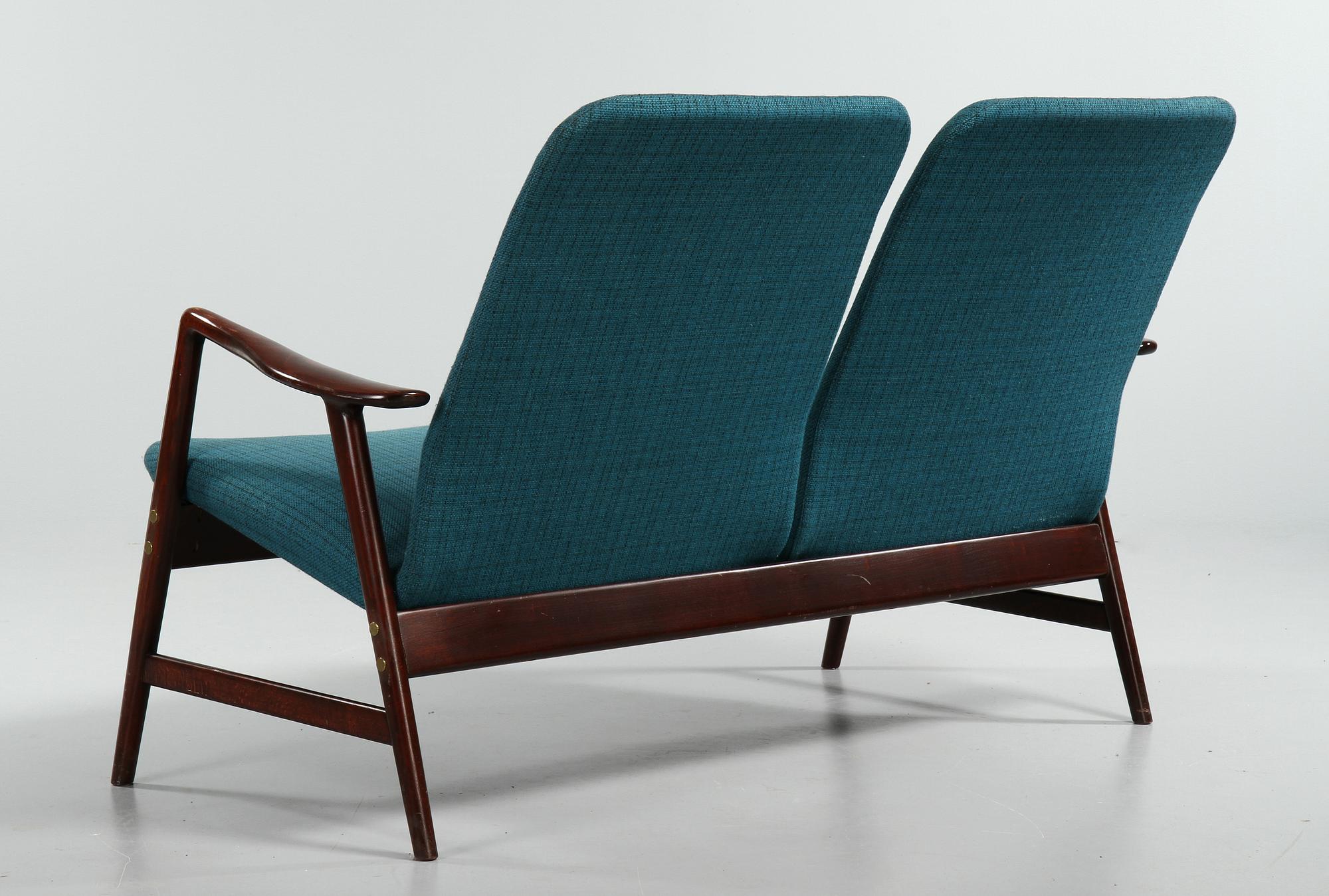 SOFFA, "Contour", Alf Svensson, Ljungs Industrier, 1950-talets andra hälft, etikettmärkt.