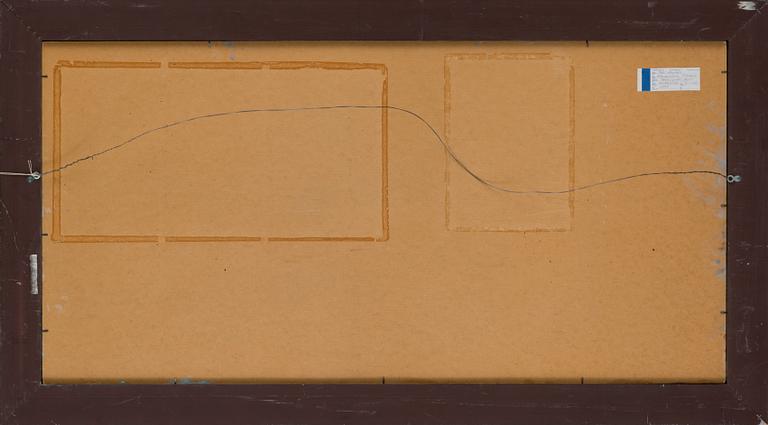 Heli Huotala, blandteknik på pannå, signerad.