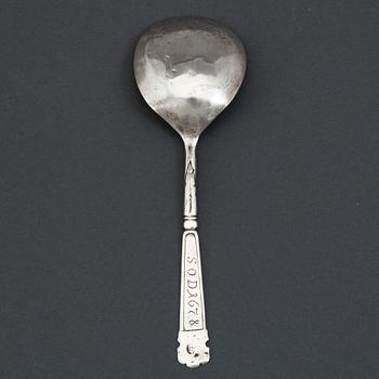 Sked, icke identifierad mästarstämpel, silver, Norge 1600-talets andra hälft.