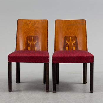 A set of six chairs by Erik Chambert, 1930´s.