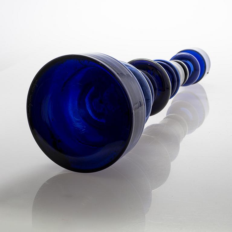 Oiva Toikka, A 'Lighthouse' glass vase/candlestick, signed Nuutajärvi Notsjö.