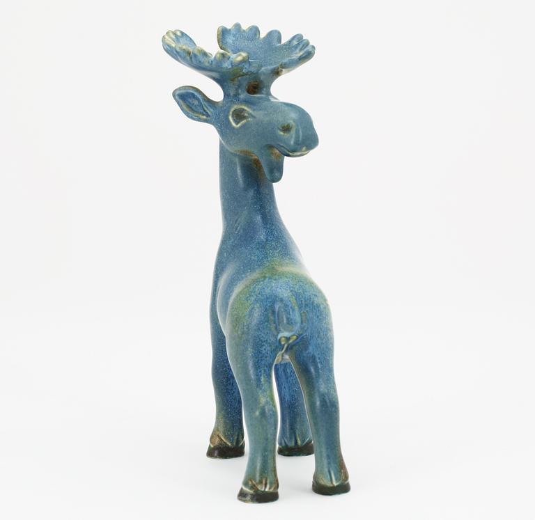 A Gunnar Nylund stoneware figure of a moose, Rörstrand.