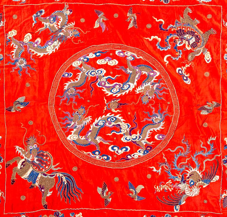 A Chinese silk cloth around 1900.