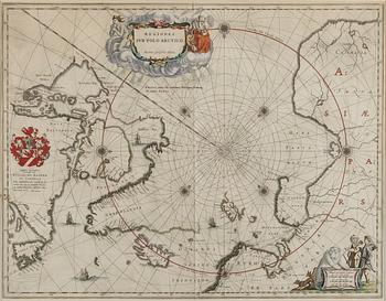 A MAP, Willem Janszon Blaeu, Regiones Sub Polo Artico 1635.