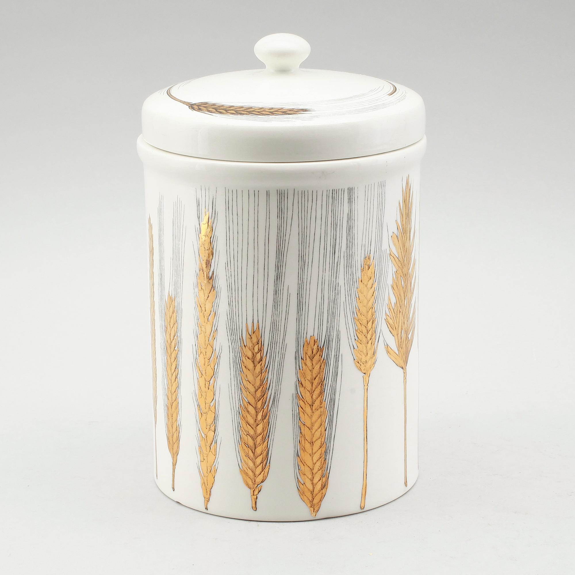 BURK MED LOCK, porslin, Fornasetti, Italien, 1900-talets andra hälft.