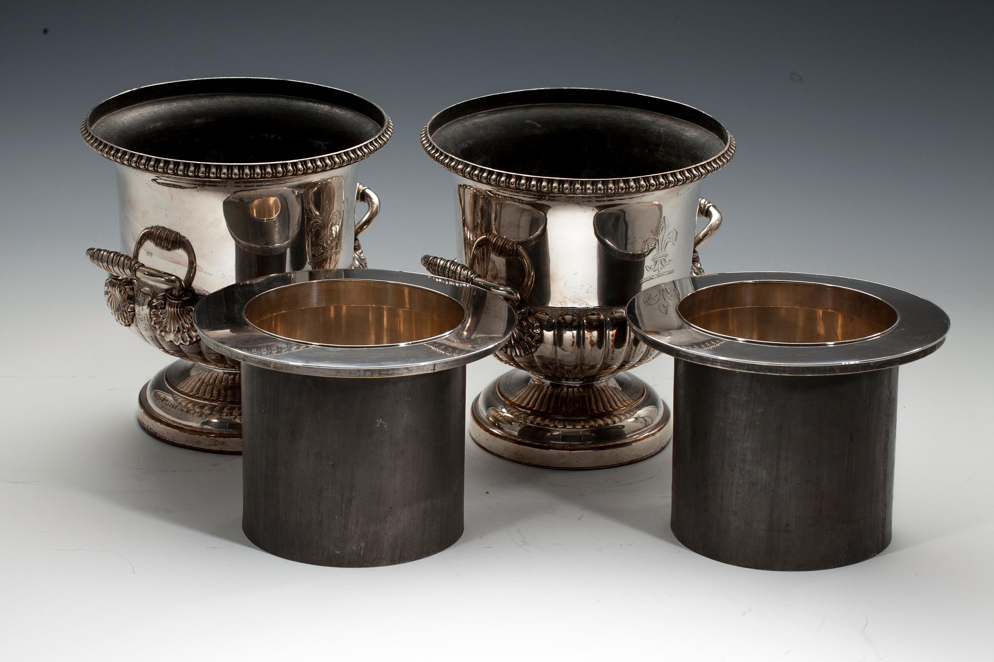 A PAIR OF CHAMPAGNE COOLERS.