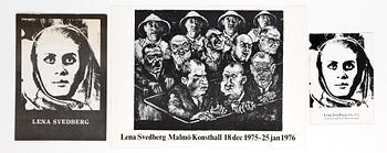 Lena Svedberg · LENA SVEDBERG, 3 delar, utställningsaffisch samt utställningskataloger, 1975-1976.