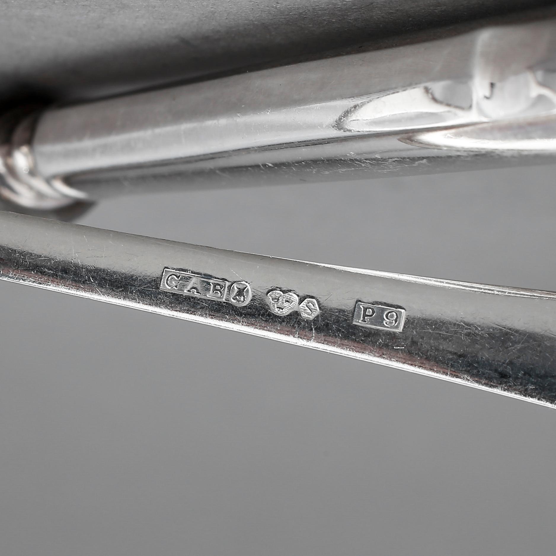 BESTICKSERVIS, 50 delar, silver, "Chippendale", GAB, Stockholm, bla 1965. Vikt ca 1133g.