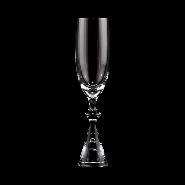 CHAMPAGNEGLAS, 12 st, "Prince", Holmegaard, 1900-talets andra hälft.