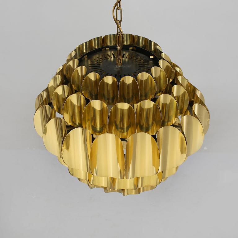 TAKLAMPA, troligen Werner Schou, Coronell elektro, Danmark, 1900-talets andra hälft, höjd ca 31 cm.