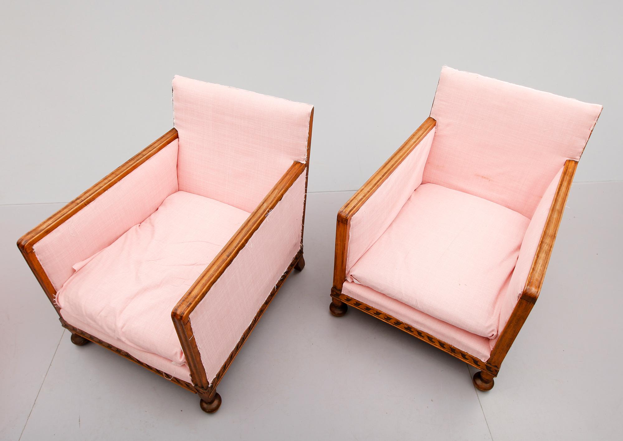 FÅTÖLJER, 1 par, art déco, 1920-/1930-tal.