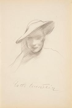 889. Lotte Laserstein, Lady in a hat.