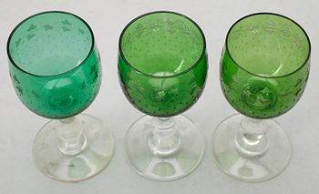 STARKVINSGLAS, 13 st, glas, 1800-/1900-tal.