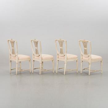 A set of four late gustavian chairs Stockholm around 1800.