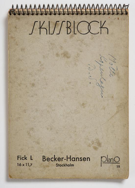 Lotte Laserstein, 4 skissböcker med blyertsteckningar.