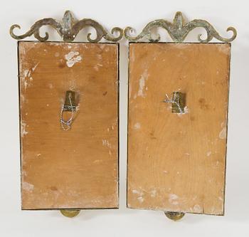 LARS HOLMSTRÖM, a pair of Swedish Grace brass wall-sconces, Lars Holmström Arvika,1920-30's.