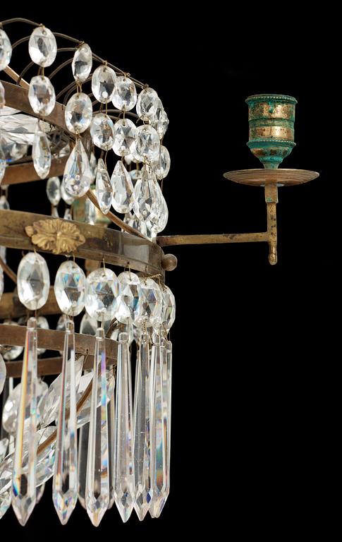 A late Gustavian circa 1800 six-light chandelier.