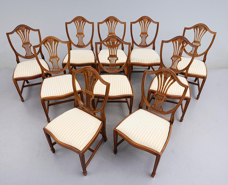 STOLAR, 10 st, G.T. Rackstraw, England, 1900-talets andra hälft.