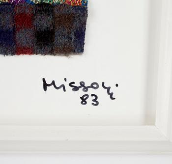 OTTAVIO MISSONI, multipel, textil på plexiglas, signerad och numrerad 13/25, daterad -83.