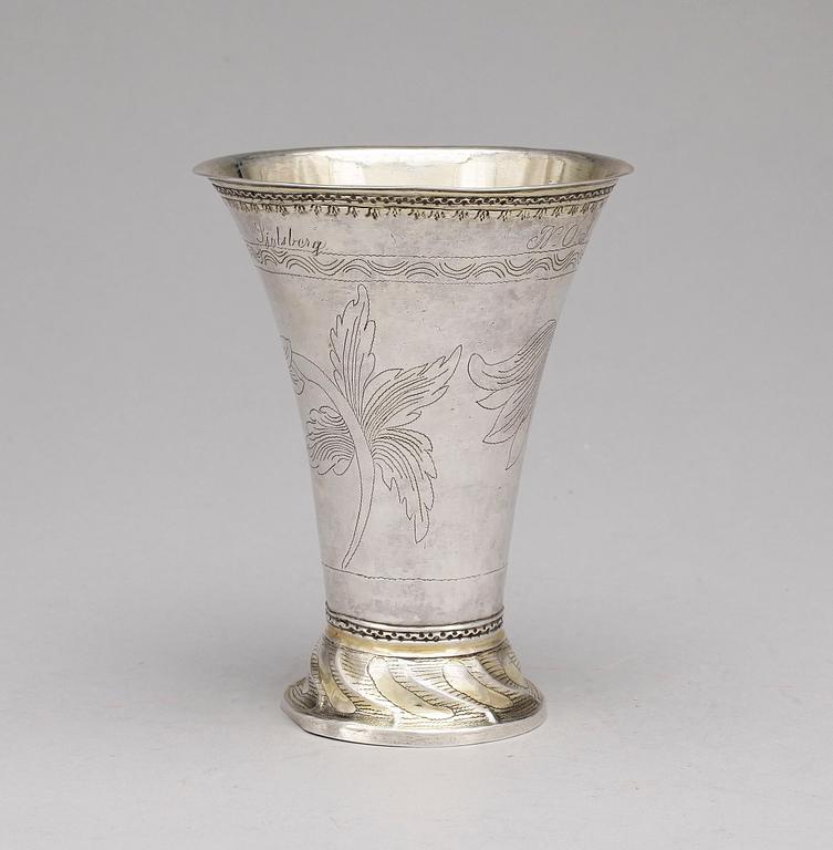 BÄGARE, silver, Olof Grubb, Hudiksvall, 1794. Vikt ca 107 g.