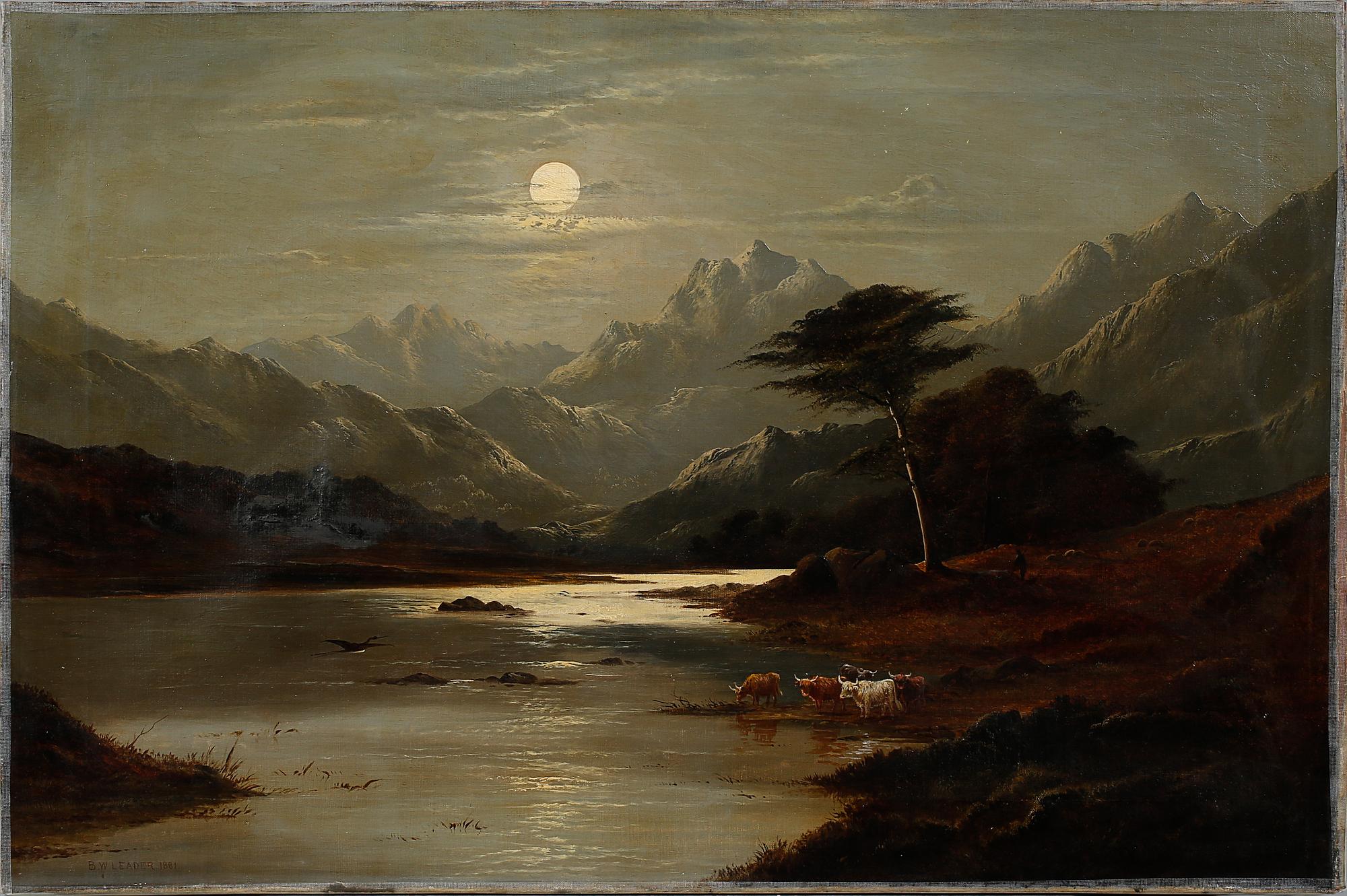 BENJAMIN WILLIAM LEADER, olja på duk, signerad och numrerad 1881.