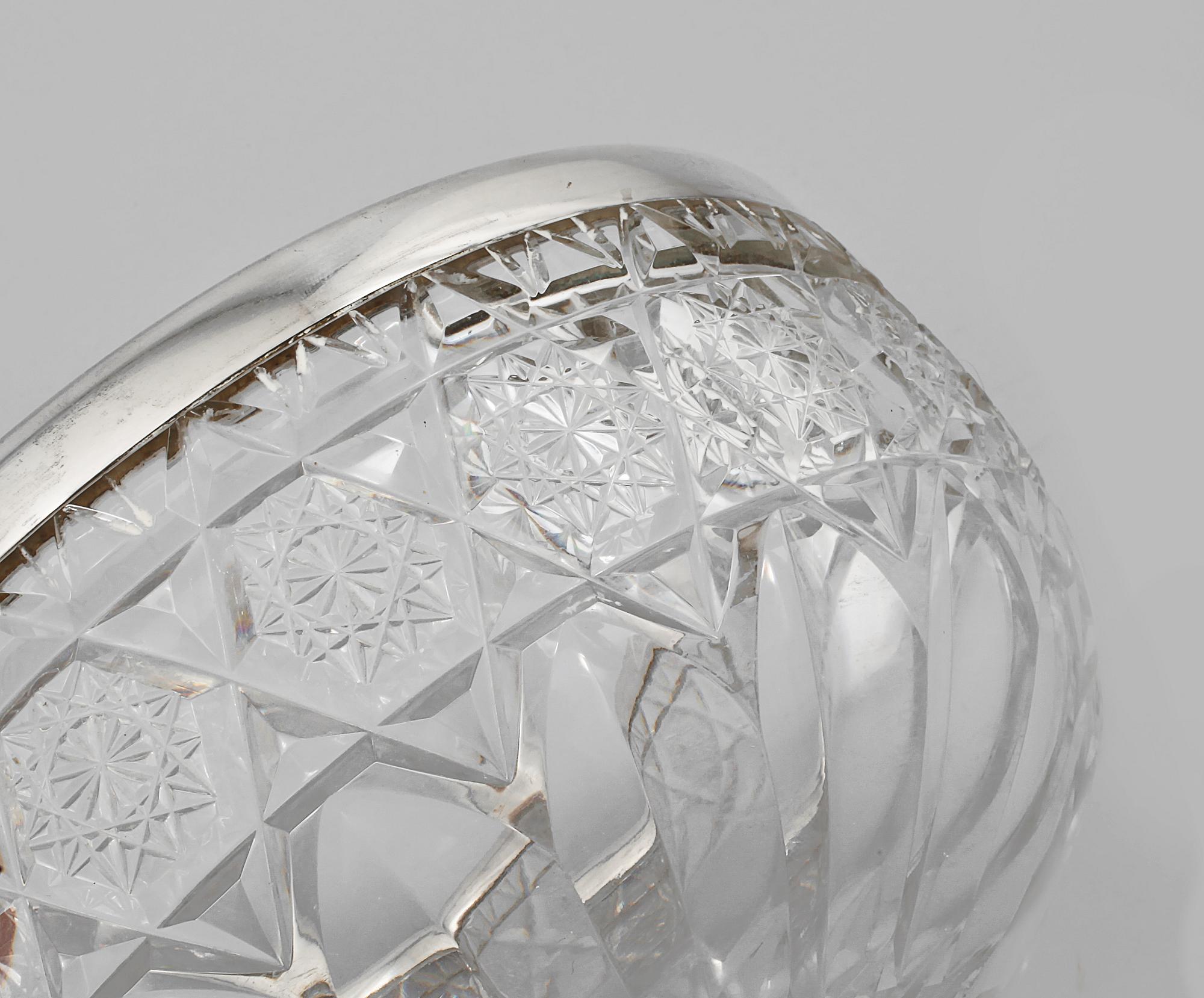 SKÅL, glas samt låghaltigt silver, 1900-tal.