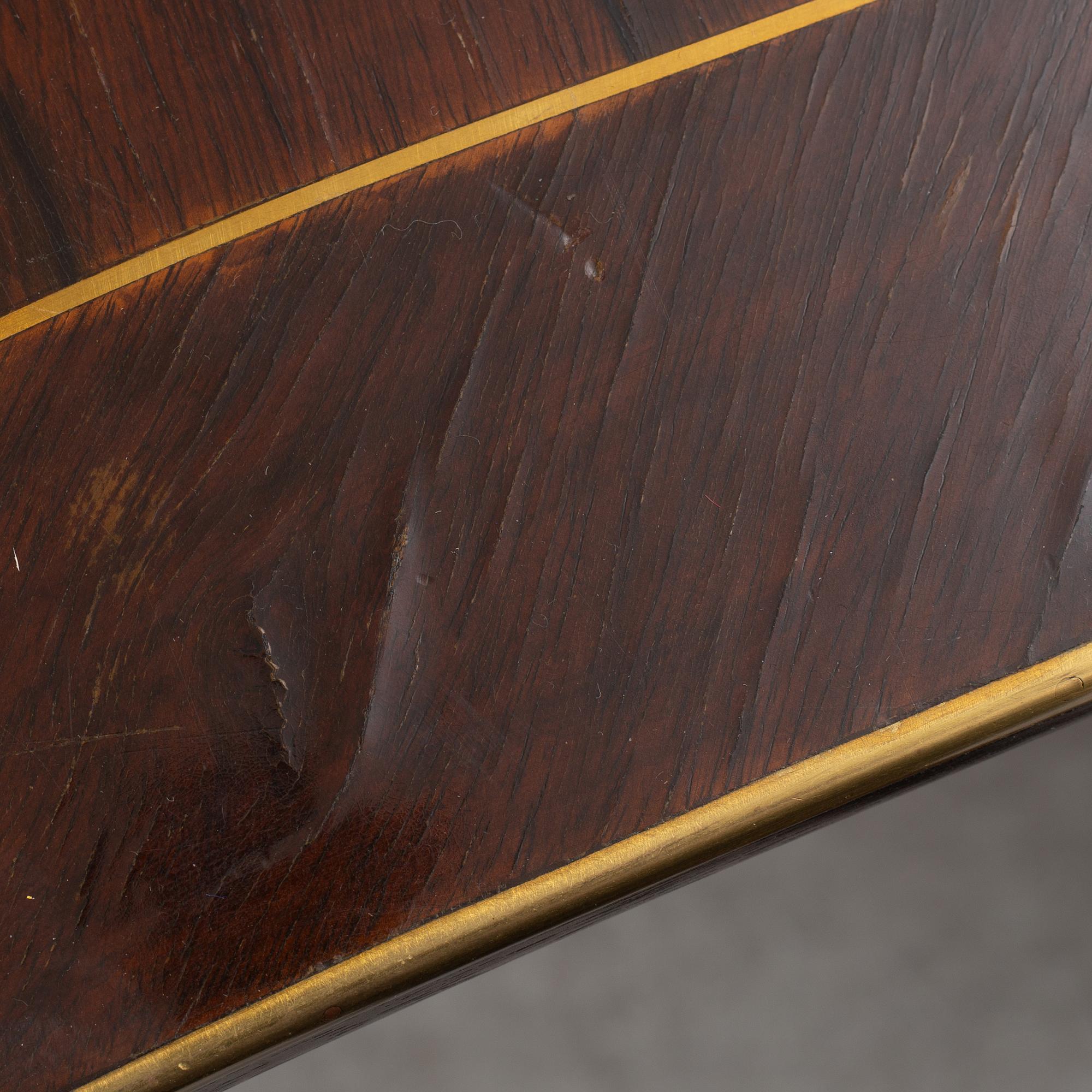 An early 20th Century Art Nouveau desk, Germany, stamp J Groschkus, Berlin.