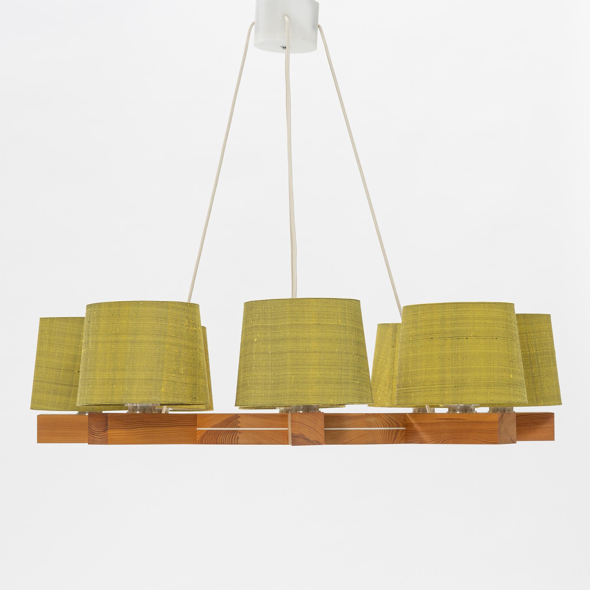 Uno & Östen Kristiansson, a pine wood ceiling lamp, Luxus, Vittsjö.
