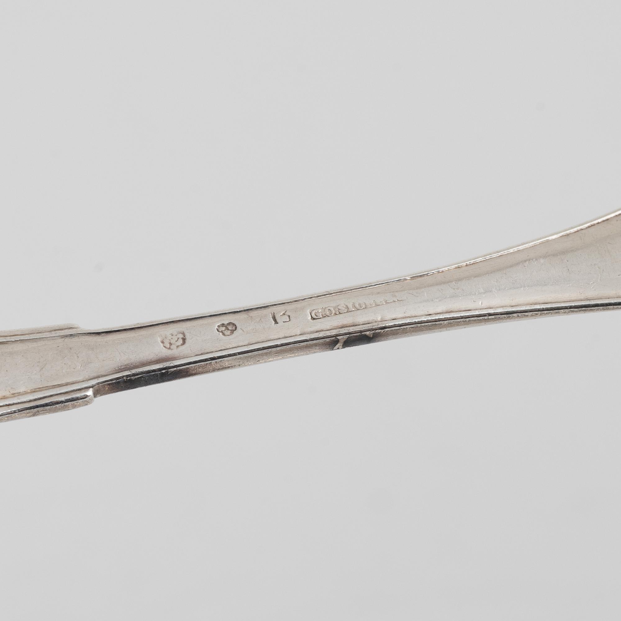 Matskedar, 12 st, silver, Sverige 1800-tal.