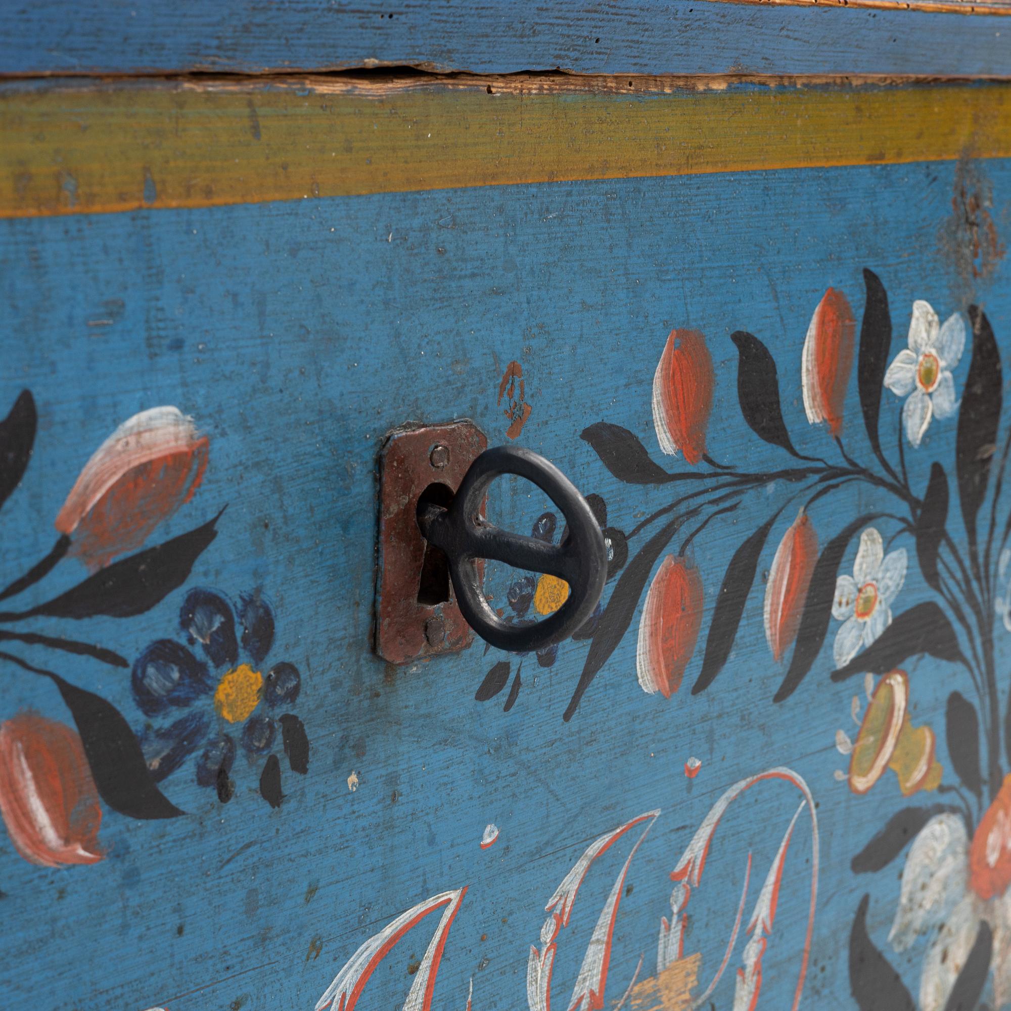 Kista, allmoge, Möjligen Blekinge, daterad 1860.