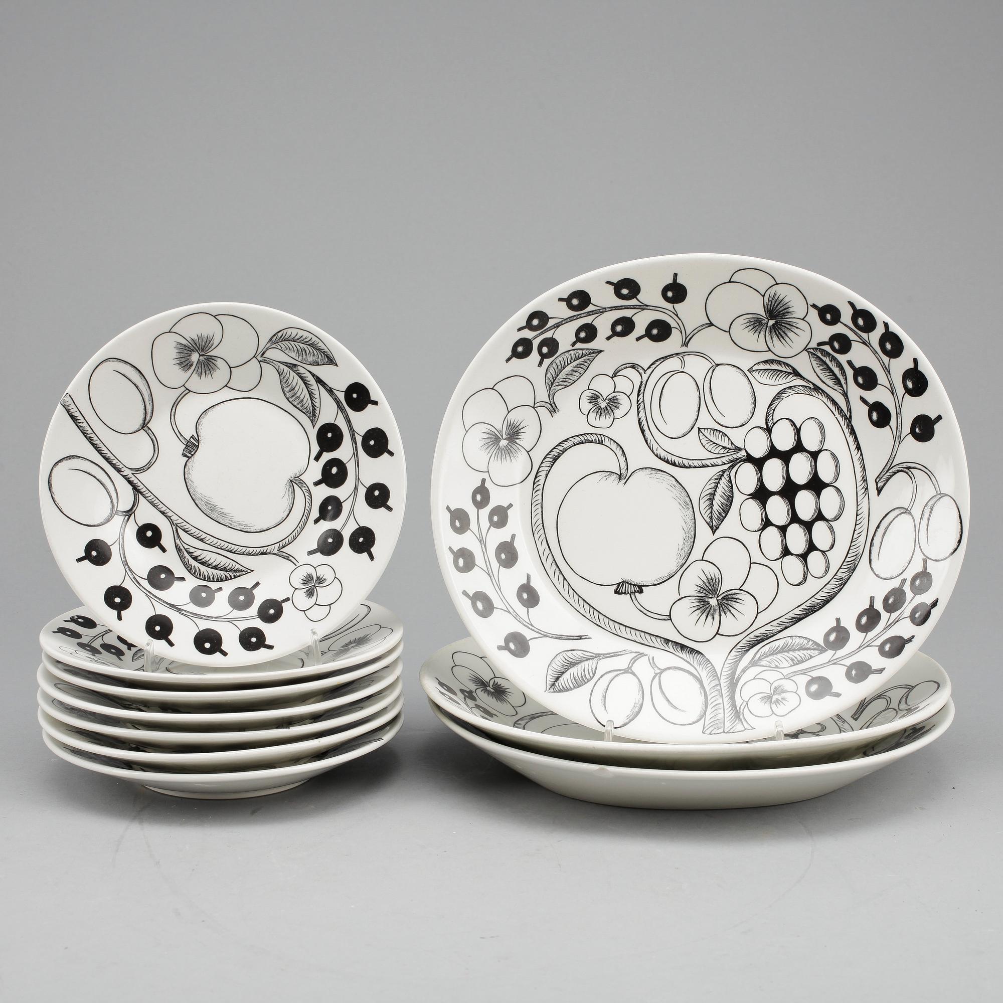SERVISDELAR, 19 delar, porslin, "Paratiisi", Birger Kaipiainen, Arabia, Finland.